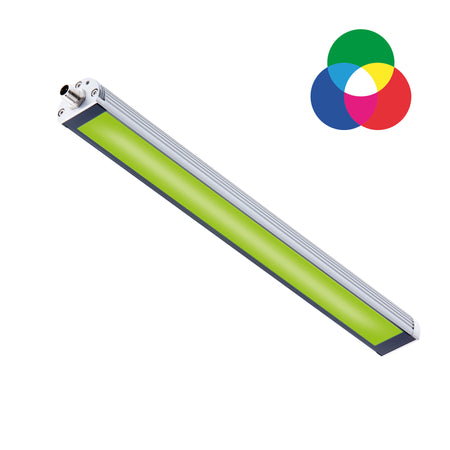 Maskin- & signallampe, RGB-W, 24Vdc. Det blændfri hvide lys og de konfigurerbare RGB-farver giver både optimal belysning og tydelig statusindikering præcis dér, hvor det er vigtigst. TUBELED_40 II RGB-W (118X90-0X)- shop.cncmidt.dk