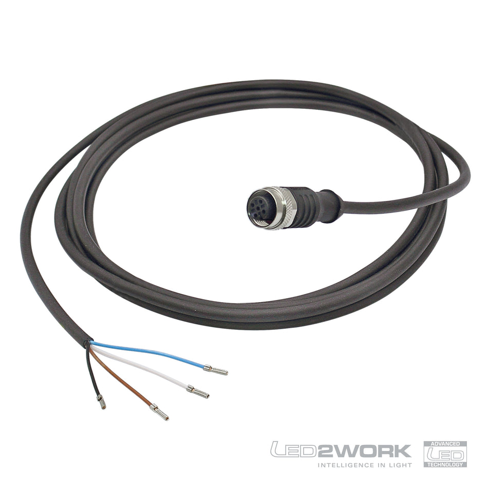 Forsyningskabel, 24Vdc, 4/5-polet M12, flere varianter, A-kodet, PUR (200100-XX)